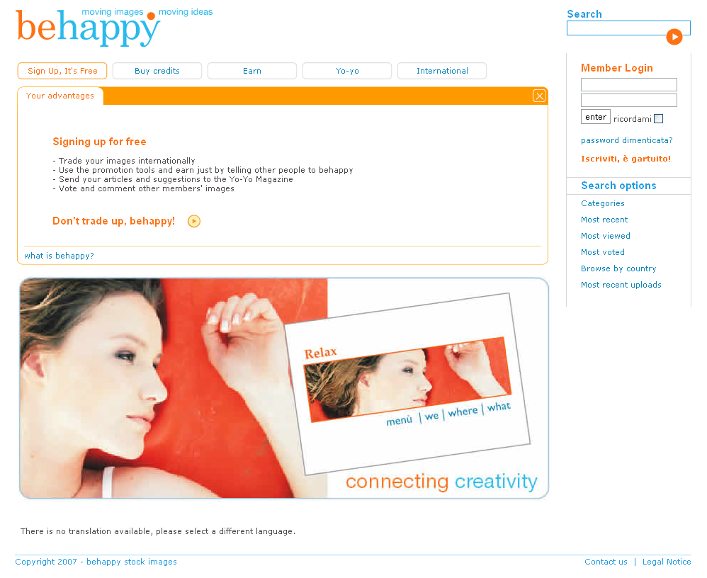 Sito web: behappy web stock images