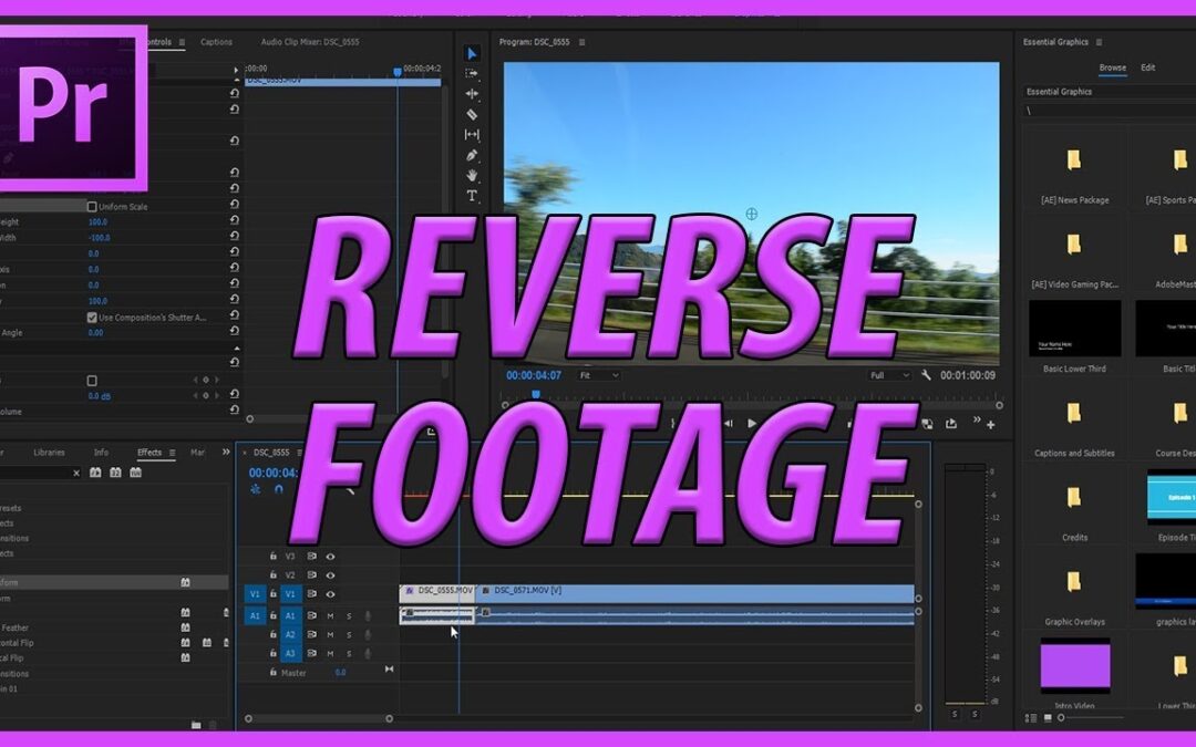 Adobe Premiere: come invertire il video, video all’indietro, video senso inverso.