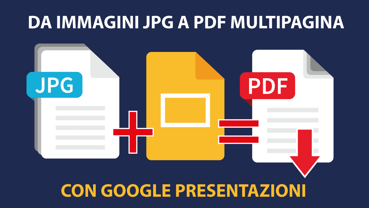 Da JPG a PDF MULTIPAGINA in formato A4 con Google Presentazioni.