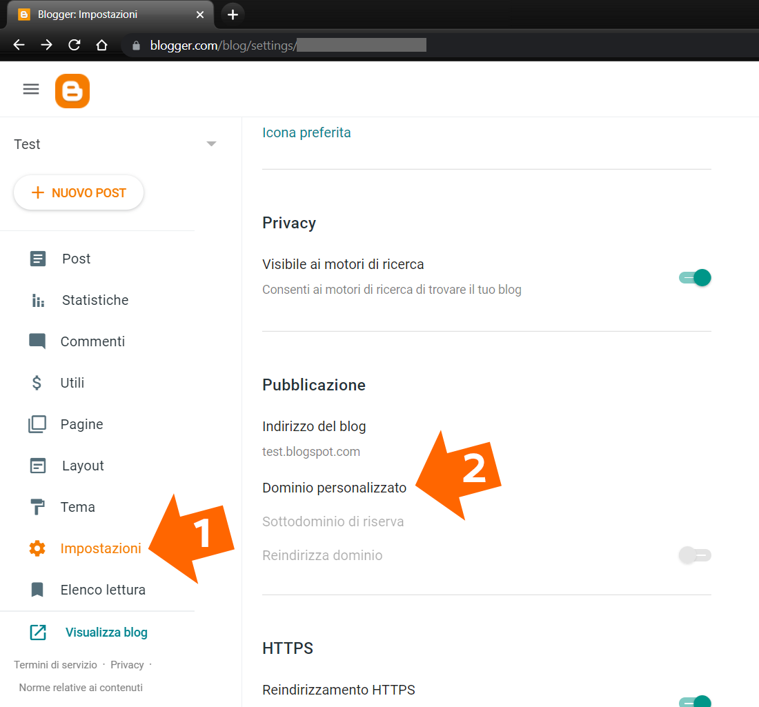 Blogger Dominio Personalizzato, come fare in 5 passi, Tutorial Italiano.