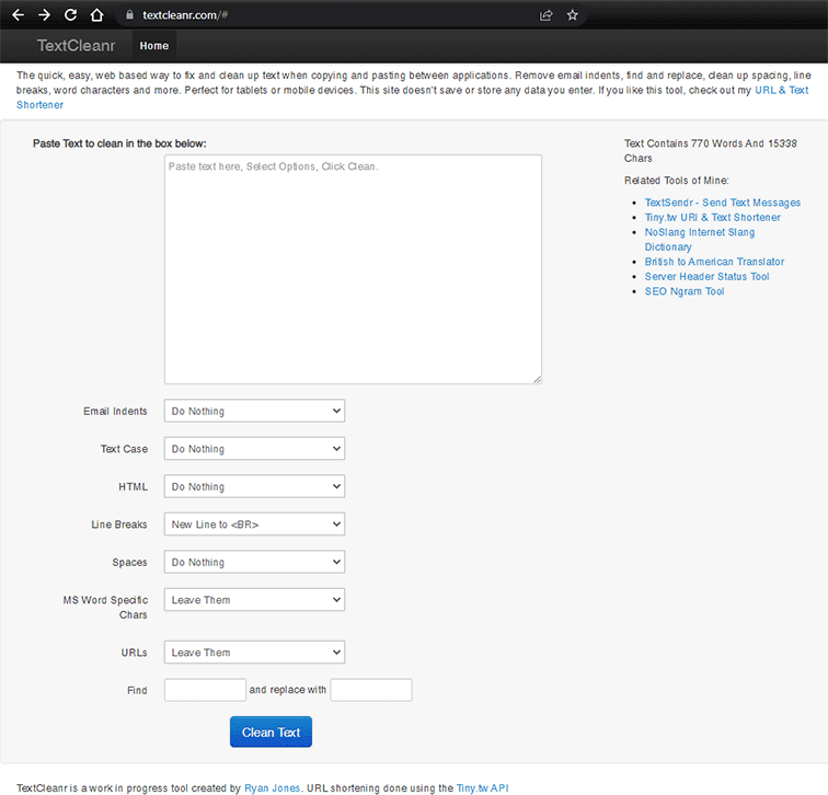 TextCleanr.com: come pulire il testo da html usando una applicazione online