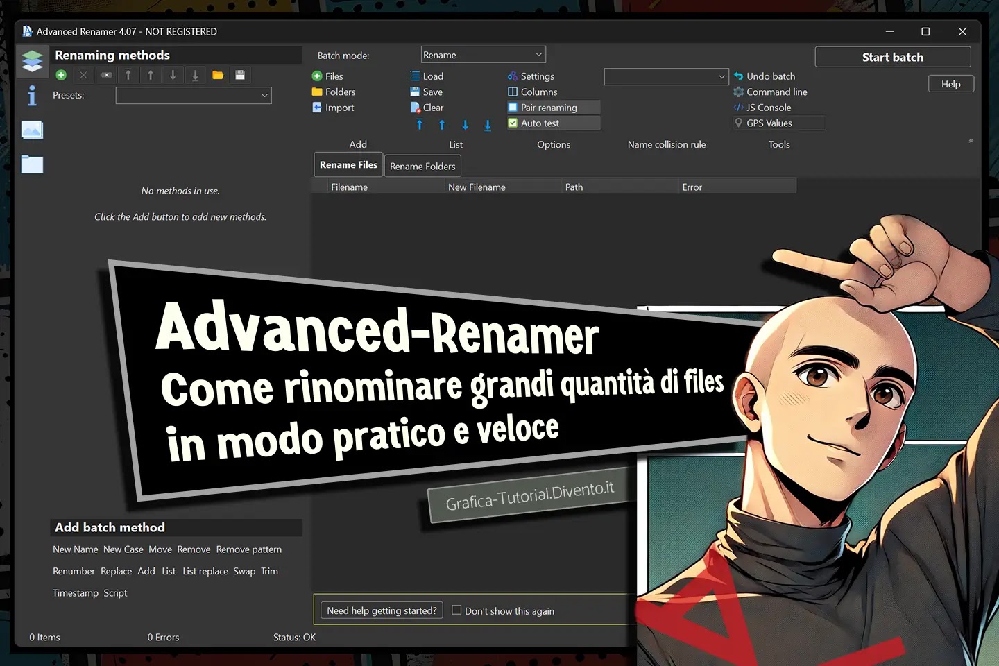 Come rinominare grandi quantità di files in modo pratico e veloce