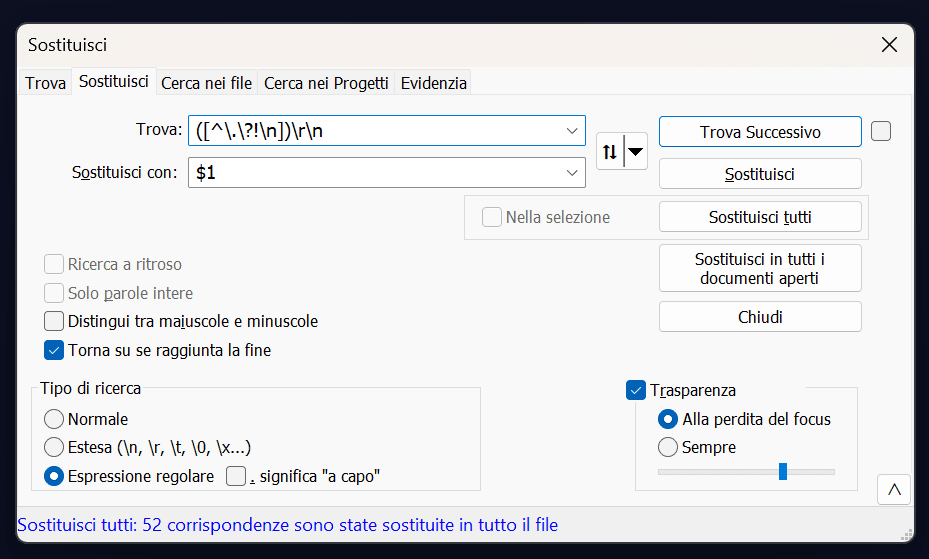Esportazione da Blogger a WordPress, come sistemare il testo? Con una Espressione Regolare in Notepad++.