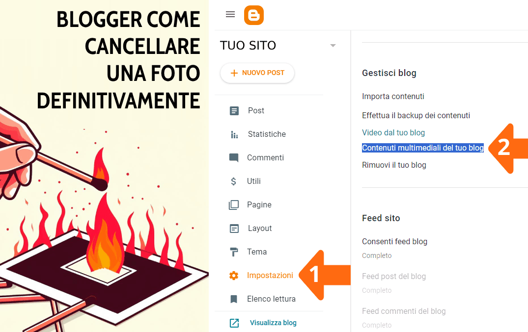 Blogger: come cancellare una immagine da blogger definitivamente.