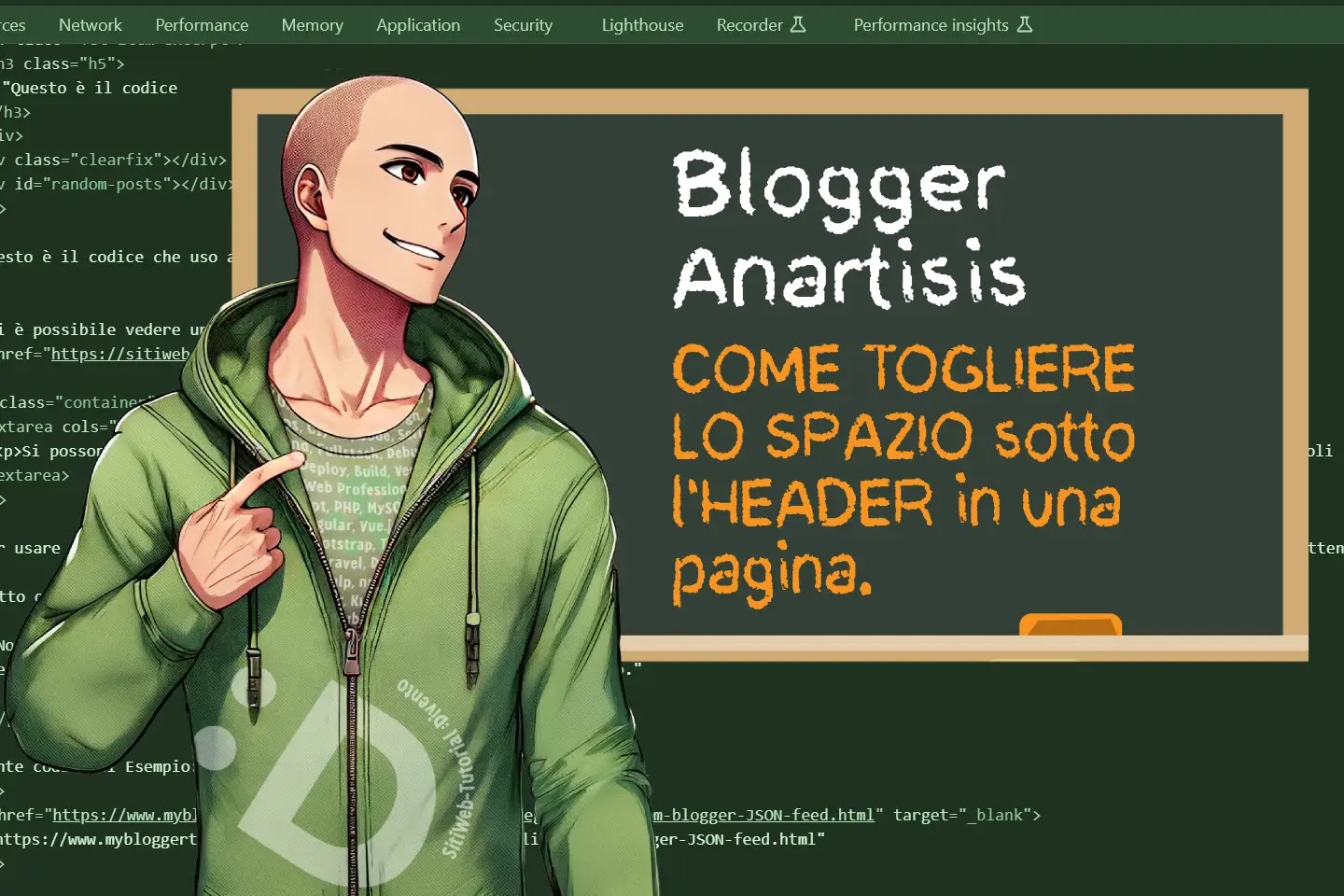 Blogger, Anartisis: COME TOGLIERE LO SPAZIO sotto l’HEADER in una pagina.