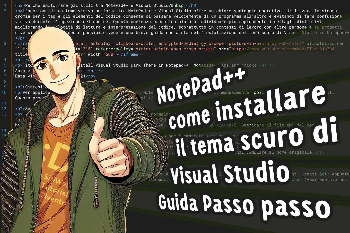 NotePad++, come installare il tema scuro di Visual Studio (guida passo passo).