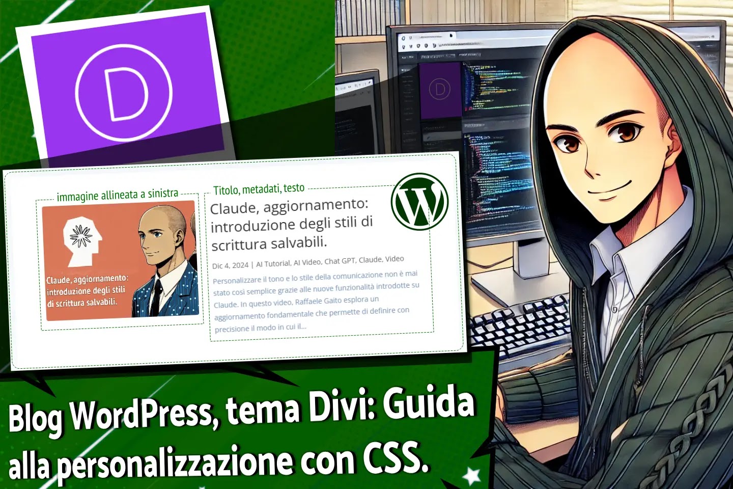 WordPress: Divi, Blog con immagine a sinistra, codice css.